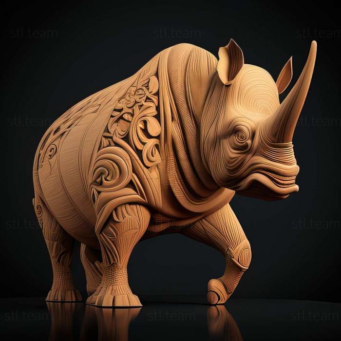 3D модель Відома тварина носоріг носоріг (STL)